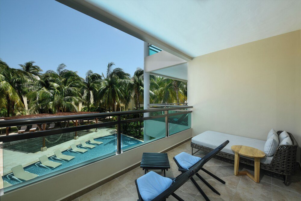 Beach bar and terrace at El Dorado Maroma resort